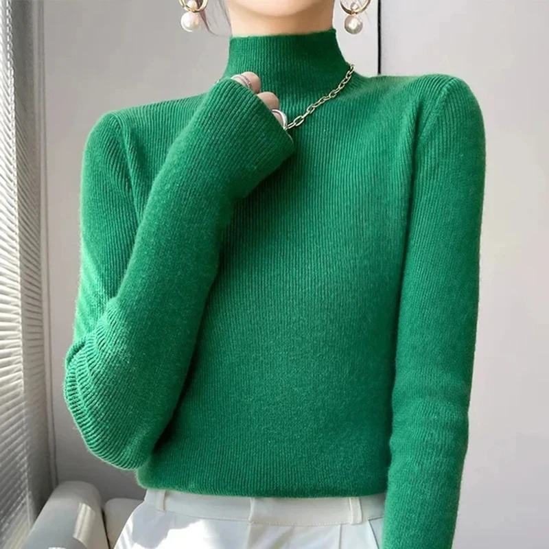 Cozy Fitted Ladies Wool Winter Sweater