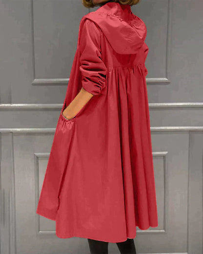 Fitted Ladies Hooded Jacket Coat