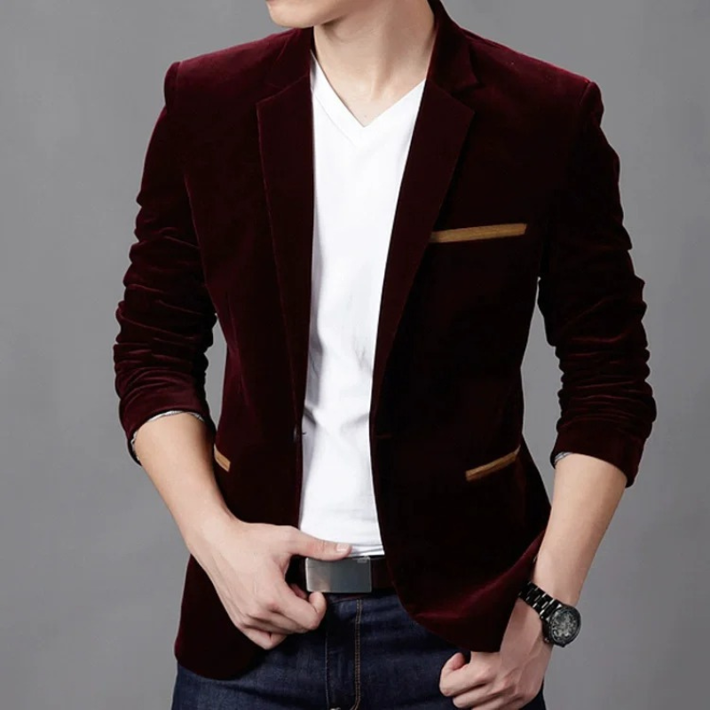 Slim Fit Men's Single Button Blazer Jacket