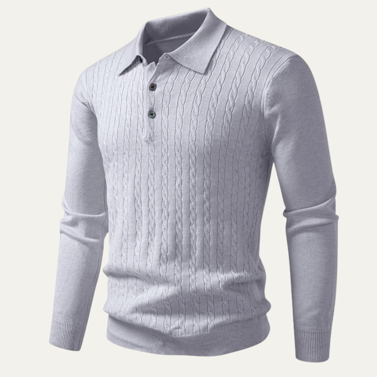 Classic Men's Button Knit Polo Jumper