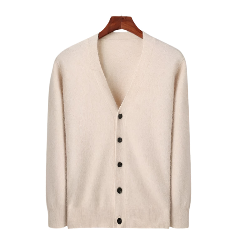 Soft Men's Button Front Crew Neck Sweater Cardigan