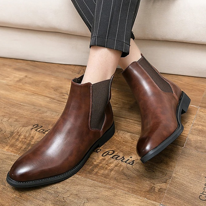 Brown Leather Mens Classic Ankle Boots