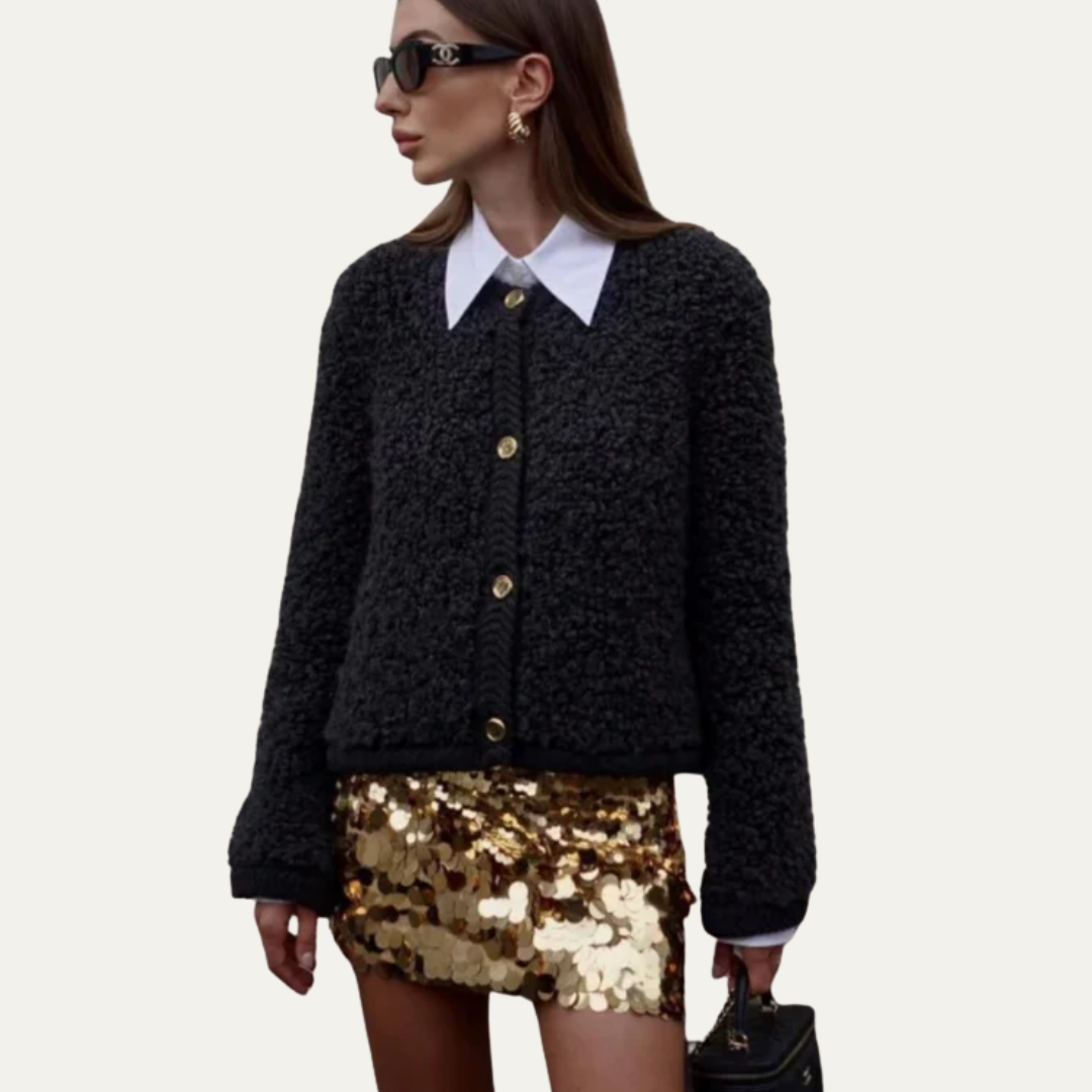 Soft Women's Short Puffy Jacket Cardigan