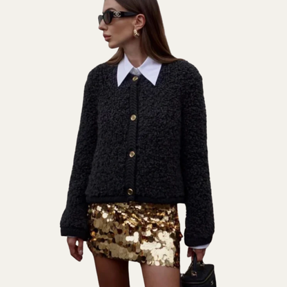 Soft Women's Short Puffy Jacket Cardigan