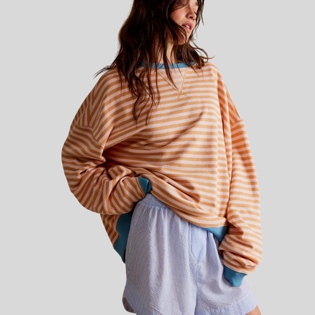 Fun Colorful Stripe Crew Sweater