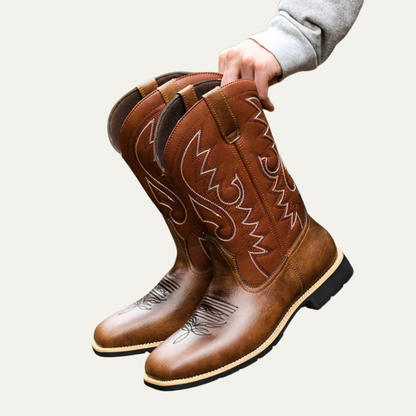 Rugged Tall Cowboy Riding Boots for Men