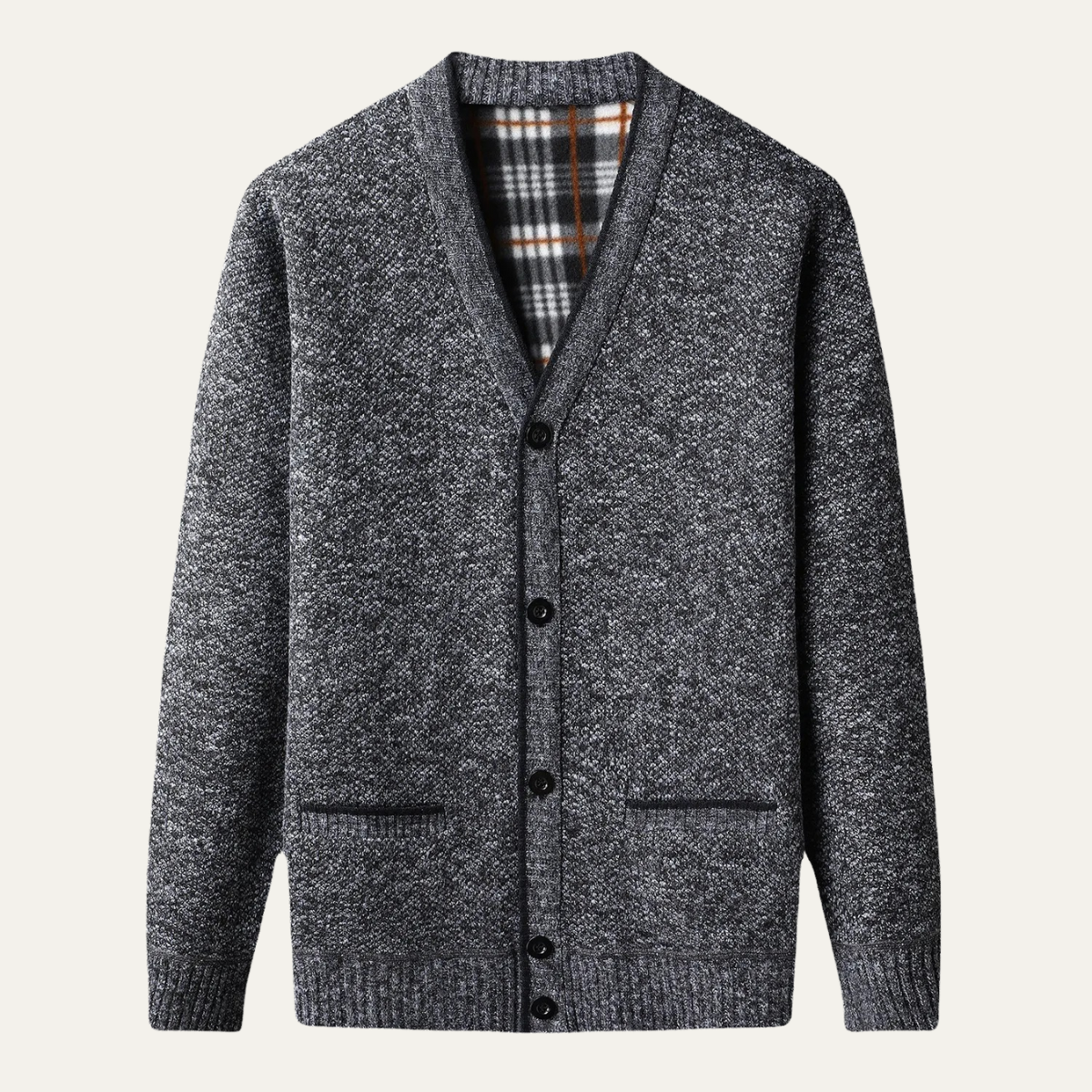 Cozy Men's Crew Neck Winter Cardigan Sweater