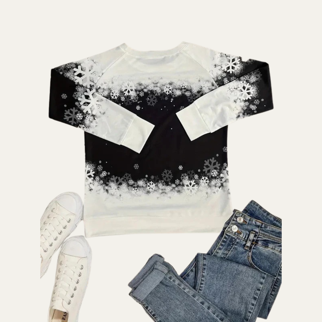 Cozy Animal Print Crew Neck Sweater