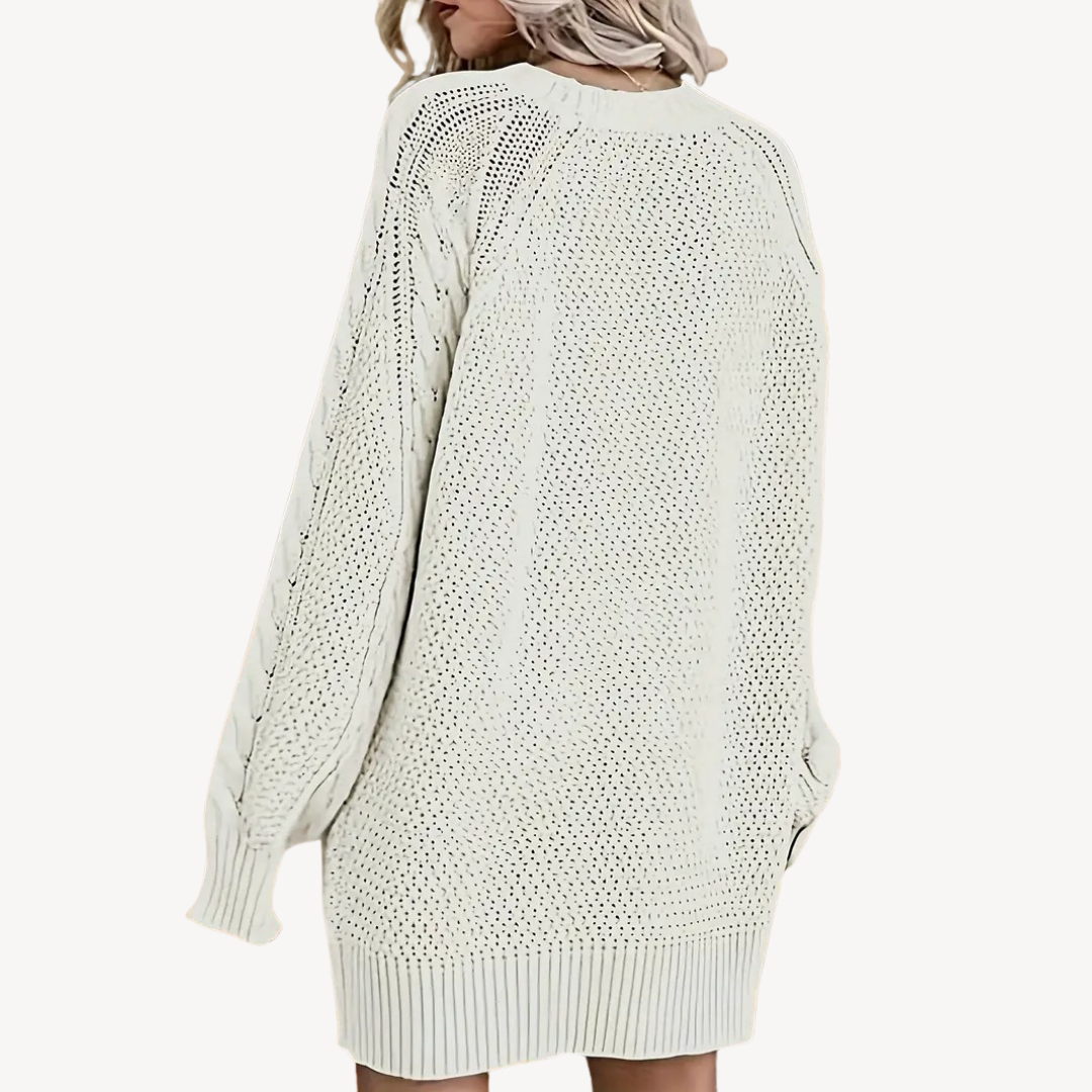 Cozy Women's Crew Neck Sweater Dress