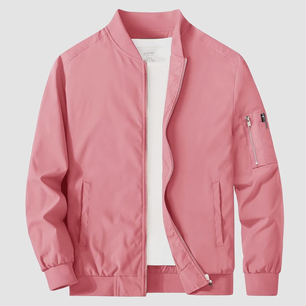 Men's Vintage Style Zip Up Bomber Coat