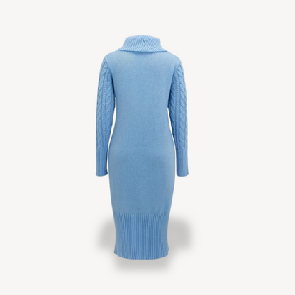 Cozy Cable Crew Neck Sweater Dress