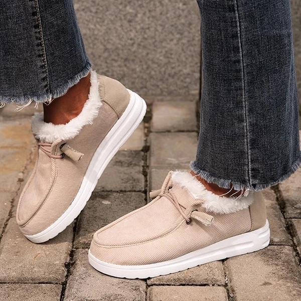Flat Slip-On Bootie Warm Lining Ankle Snow Boots