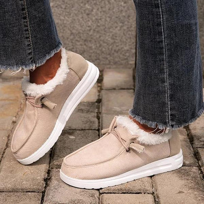 Flat Slip-On Bootie Warm Lining Ankle Snow Boots