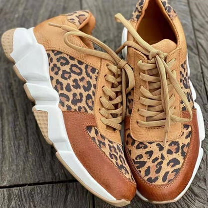 Brown Leopard Laced Up Sneaker