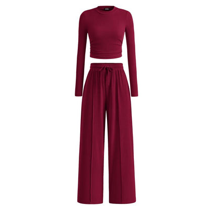 Soft Knit Long Sleeve Crop Top and Legging Set