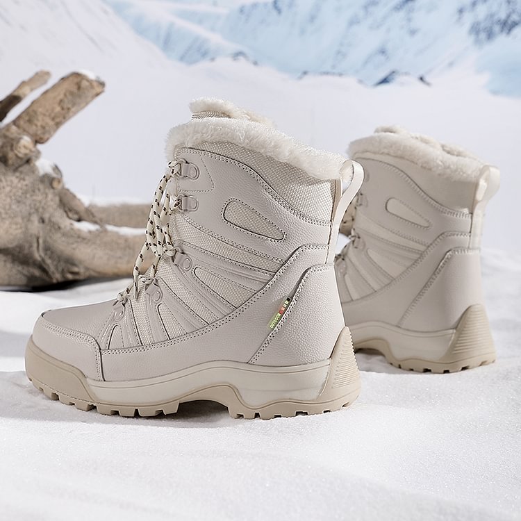 Warm Fuzzy Lace Up Ankle Boots for Women