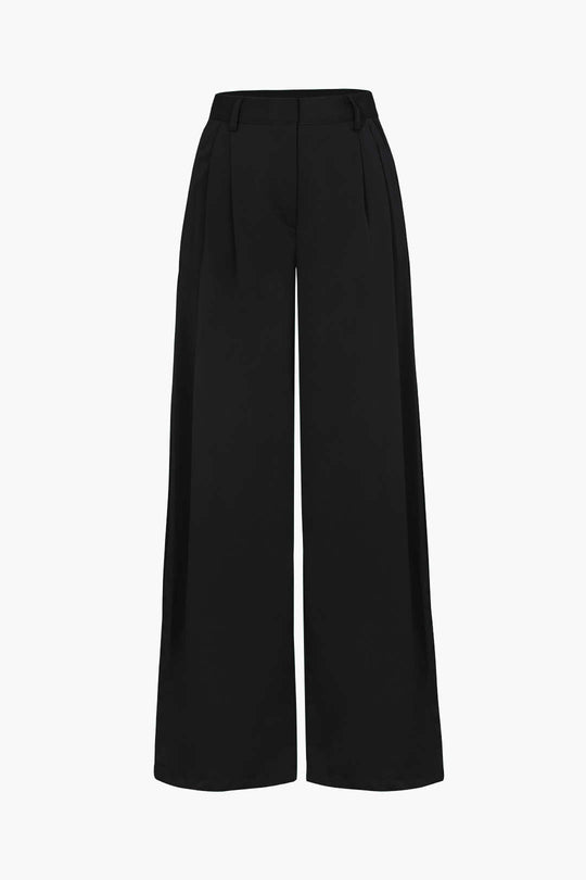 Relaxed Fit Women's Wide Leg Work Pants with Pockets