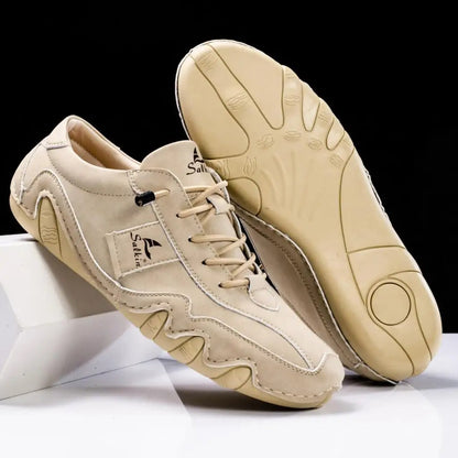 Men's Comfortable Lace Up Sneakers with Contrast Details
