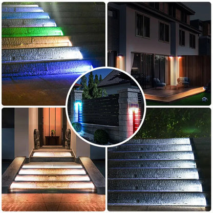 4 Packs Solar-Powered Outdoor Stair Lights