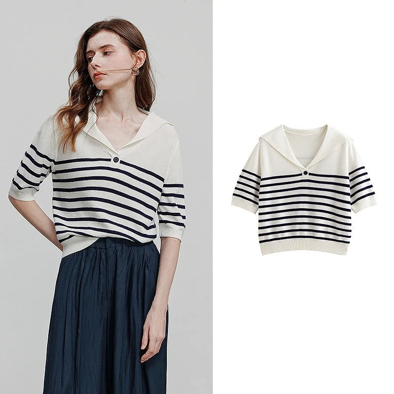 Timeless Horizontal Knit Pullover Sweater