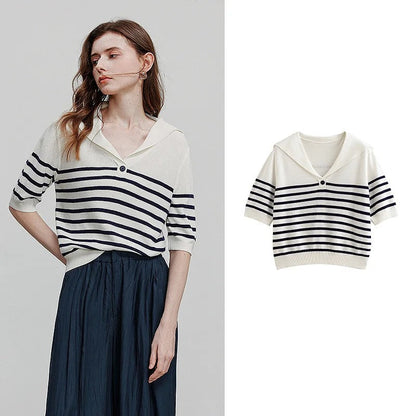 Timeless Horizontal Knit Pullover Sweater