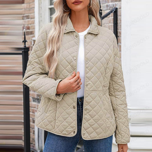 Women's Casual Quilted Lapel Collar Jacket