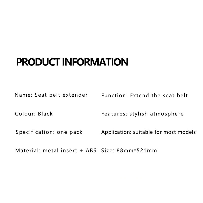 2 Packs Car Seat Belt Clip Extension
