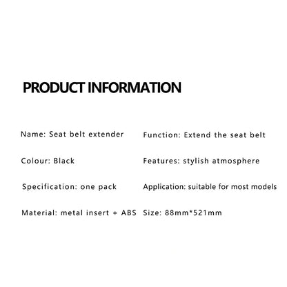 2 Packs Car Seat Belt Clip Extension