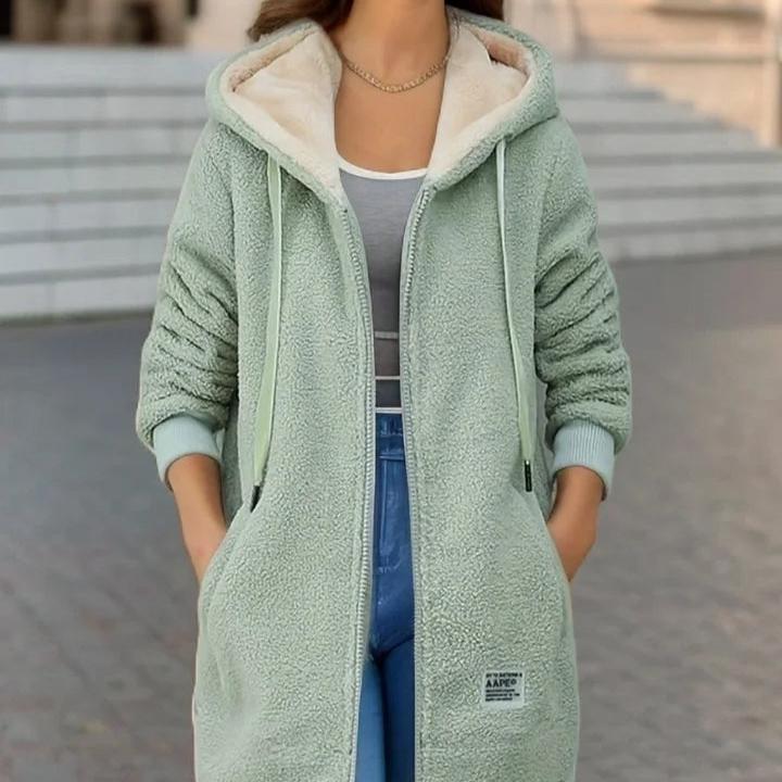 Warm Fleece Hooded Coat for Ladies