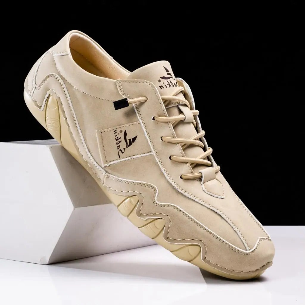 Men's Comfortable Lace Up Sneakers with Contrast Details