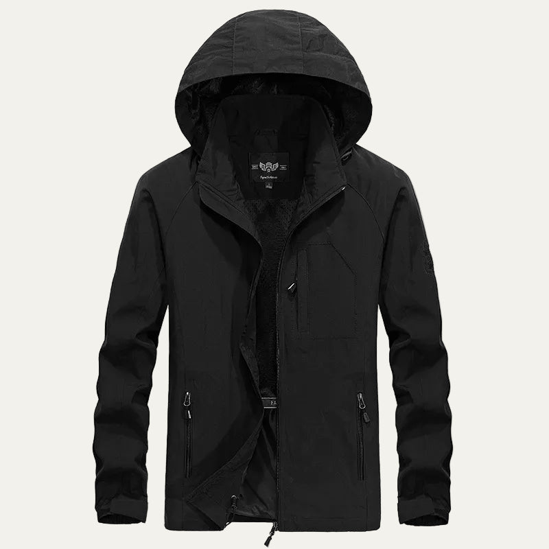 Waterproof Men's Windbreaker Jacket with Removable Hood