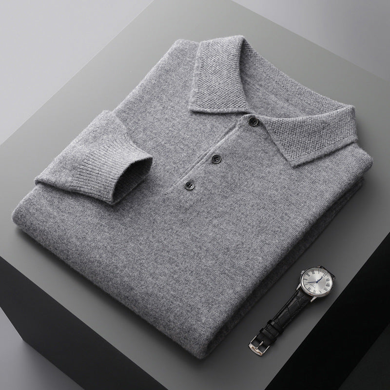 Luxury Warm Merino Wool Polo Shirt