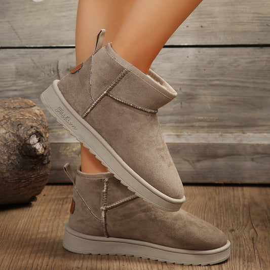 Faux Fur Lined Ankle Snow Boots Non Slip Warm Winter Booties