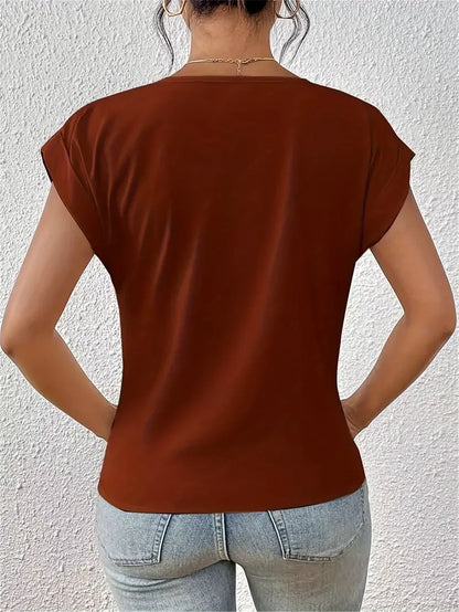 Chic V Neck Women's Casual Top