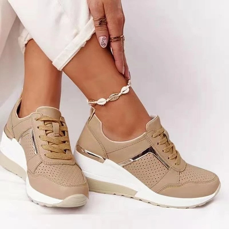 Orthopedic New Women Sneakers Lace-up Wedge Sport Design