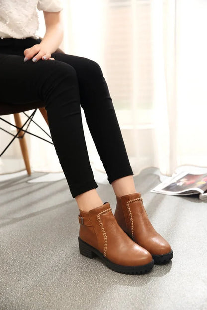 Comfortable Women's Low Heel Ankle Boots
