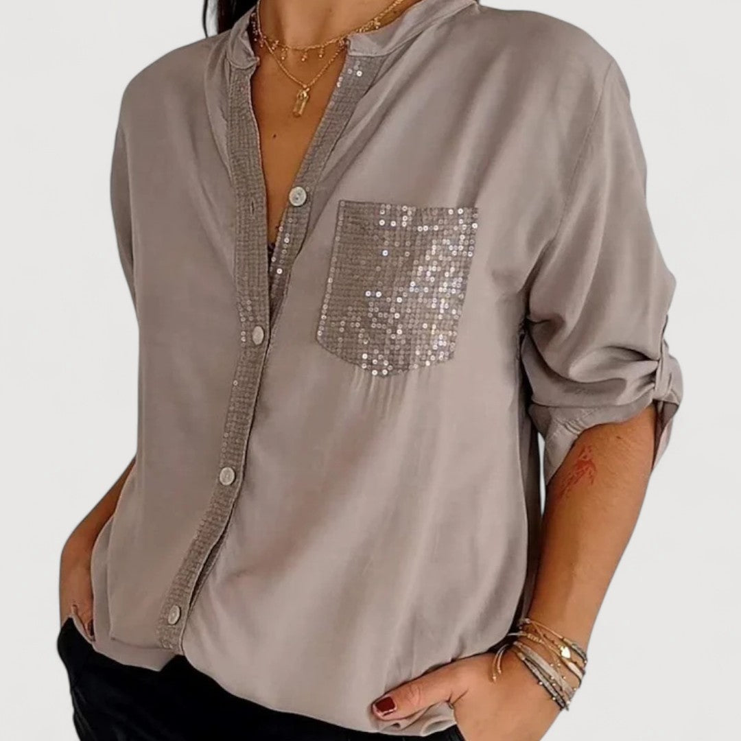 Glittering Sequin Detail Women's Top