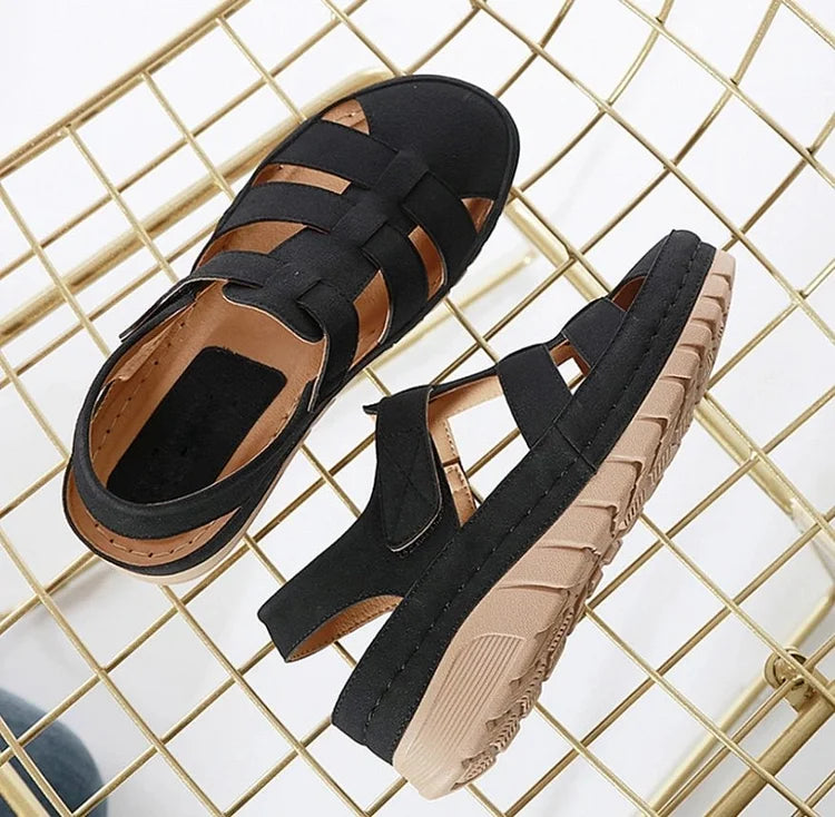 Casual Orthopedic Velcro Walking Wedge Toe Sandals