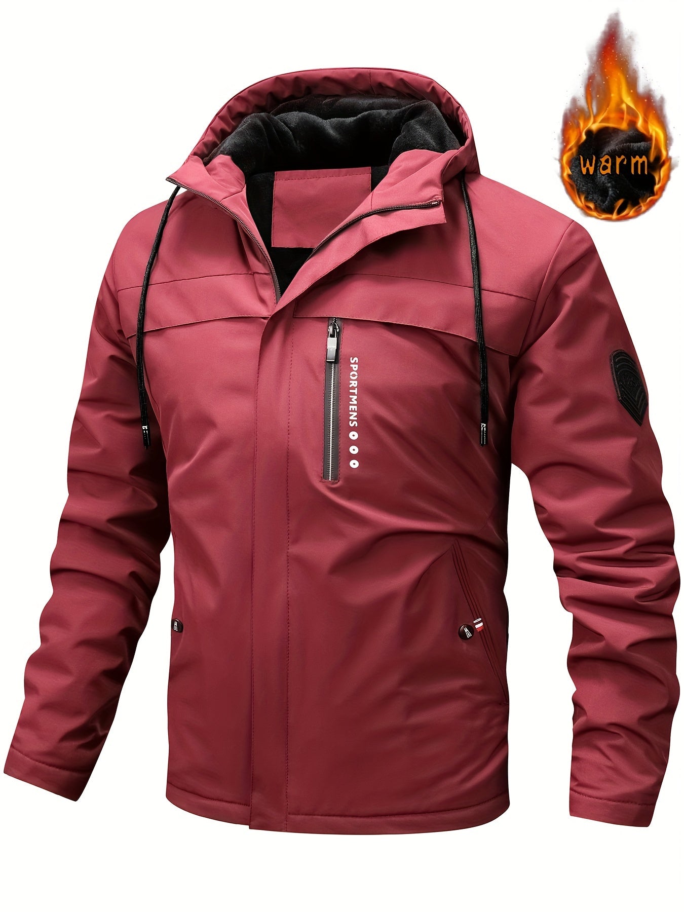 Warm Water Resistant Mens Hoodie Outdoor Coat