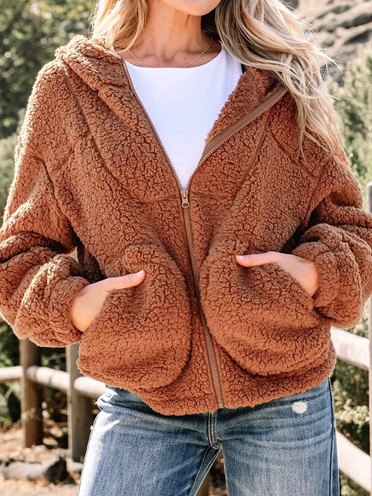 Soft Women's Large Zip Fleece Jacket - OutfitLondon