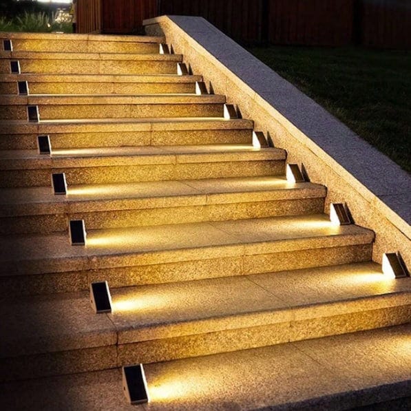4 Packs Solar-Powered Outdoor Stair Lights
