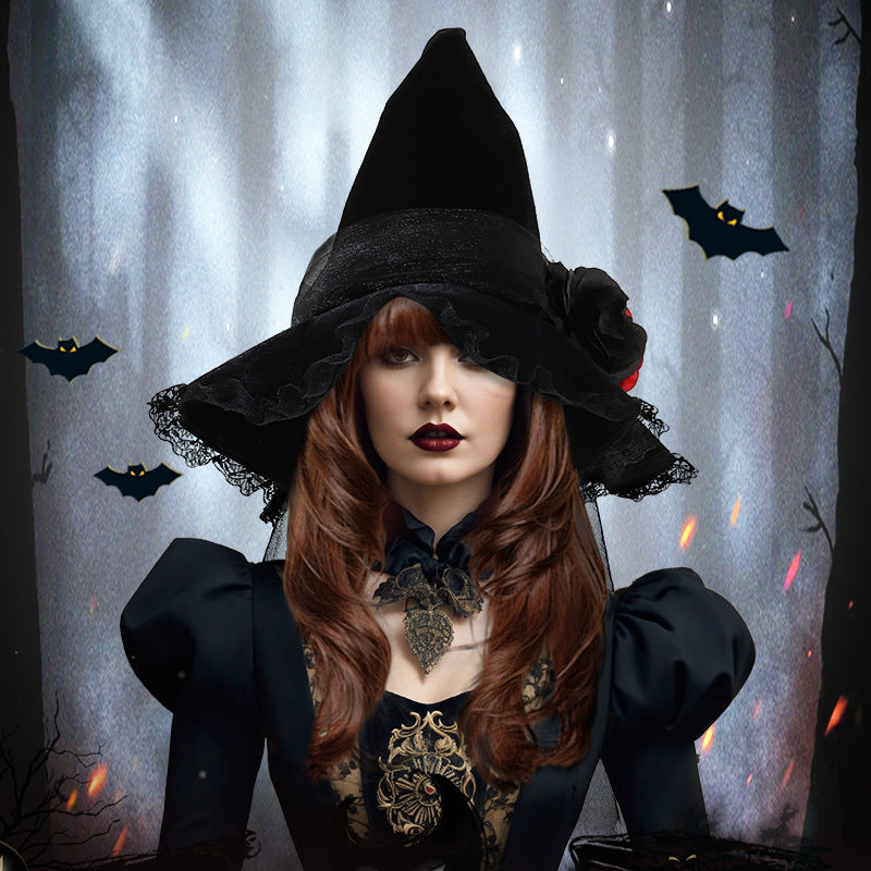 Scary Black Witch Halloween Hat - OutfitLondon