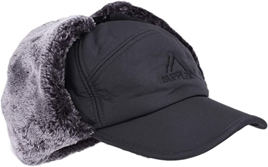 Mens Winter Cold Weather Snow Hat With Ear Flaps And Brim