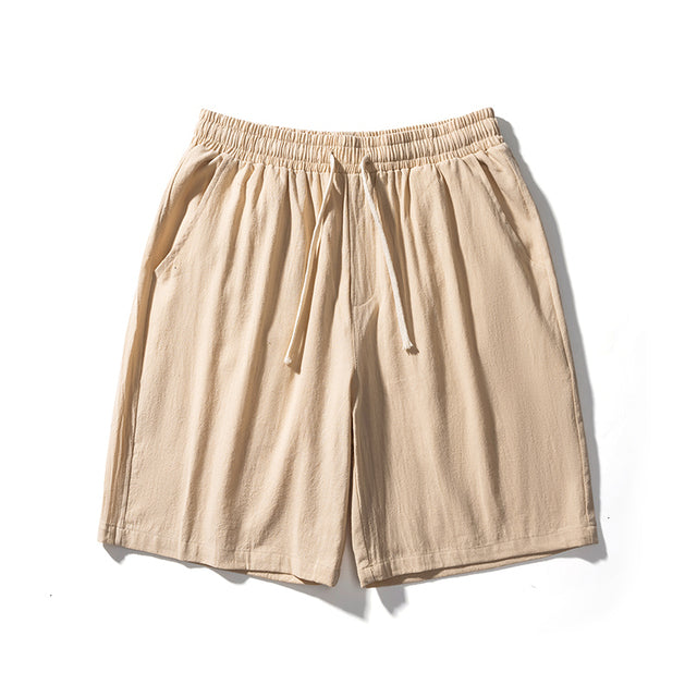 Men's Casual Cotton Blend Elastic Waist Summer Shorts