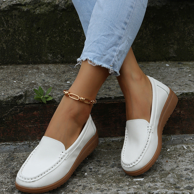Plain Color Casual Loafers Flats