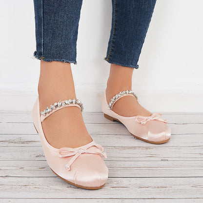 Women Mary Jane Flats Round Toe Slip on Ballet Flat Shoes