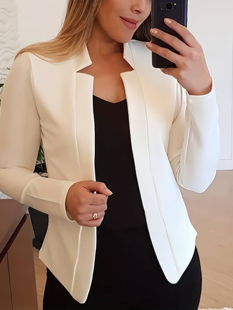 Timeless Fit Open Front Women's Business Jacket - OutfitLondon