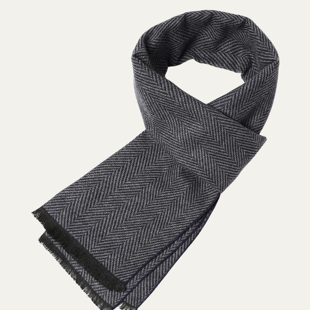 Plaid Patterned Scarf with Tassel Trim
