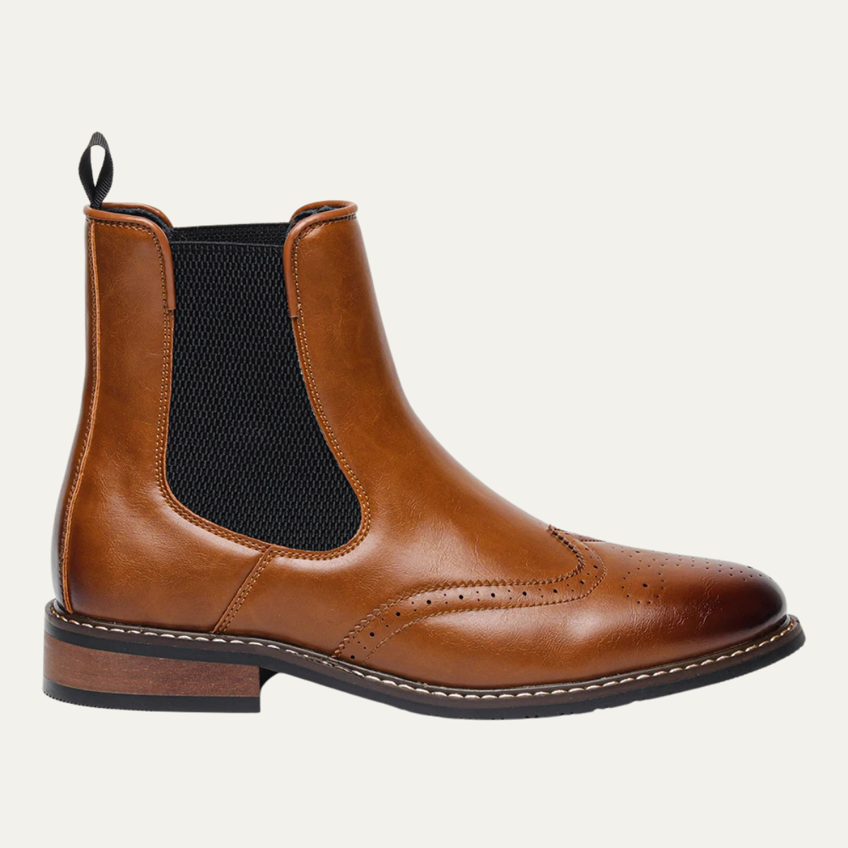 Flexible Sided Leather Chelsea Ankle Boots for Men