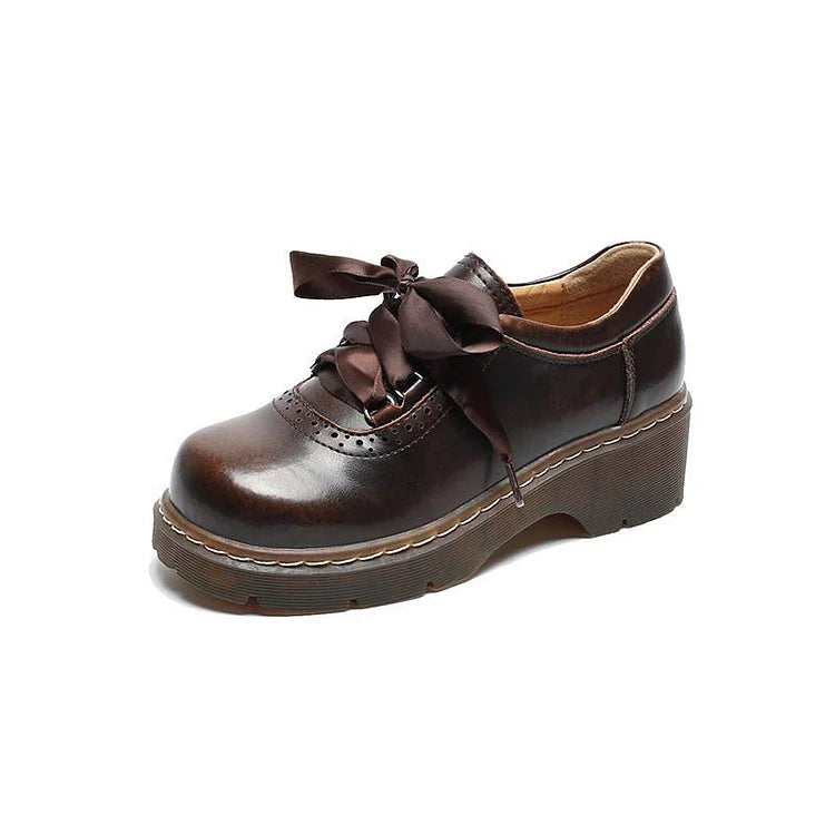Classic Ladies Lace Up Oxford Shoes - OutfitLondon